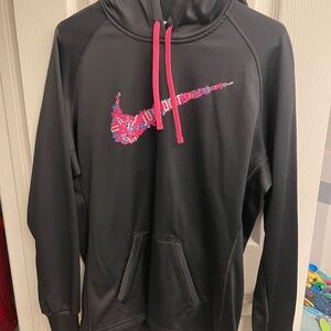 Nike Black Hoodie with Pink Accents